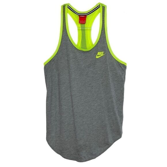 Nike Gray Neon Mesh Racerback Tank Top Small - Picture 1 of 5
